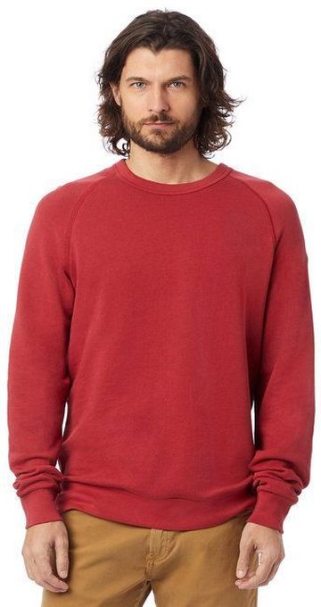 Alternative Adult Unisex Washed 6.5 oz 70% Cotton, 30% Recycled Polyester Terry Champ Raglan Sweatshirt
